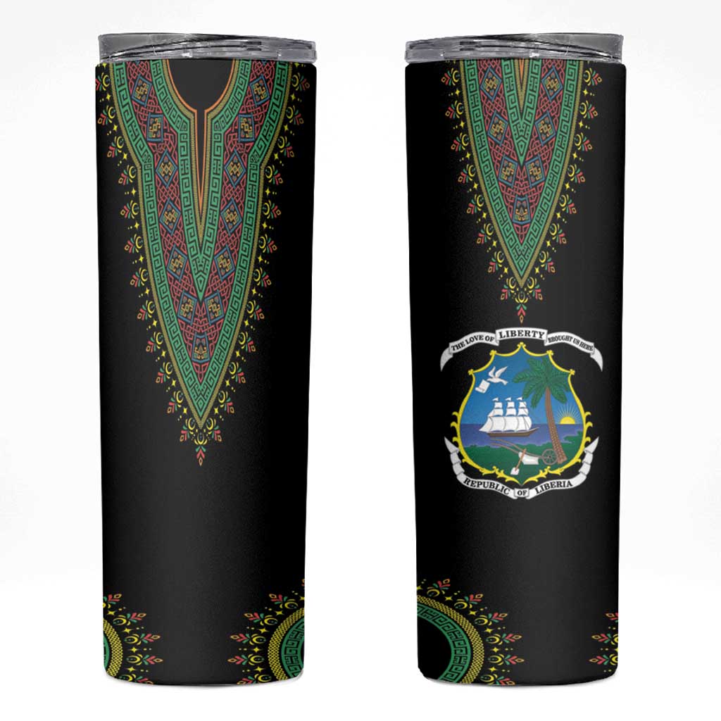 Liberia Coat of Arms Skinny Tumbler African Dashiki Style
