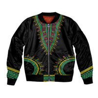 Liberia Coat of Arms Sleeve Zip Bomber Jacket African Dashiki Style