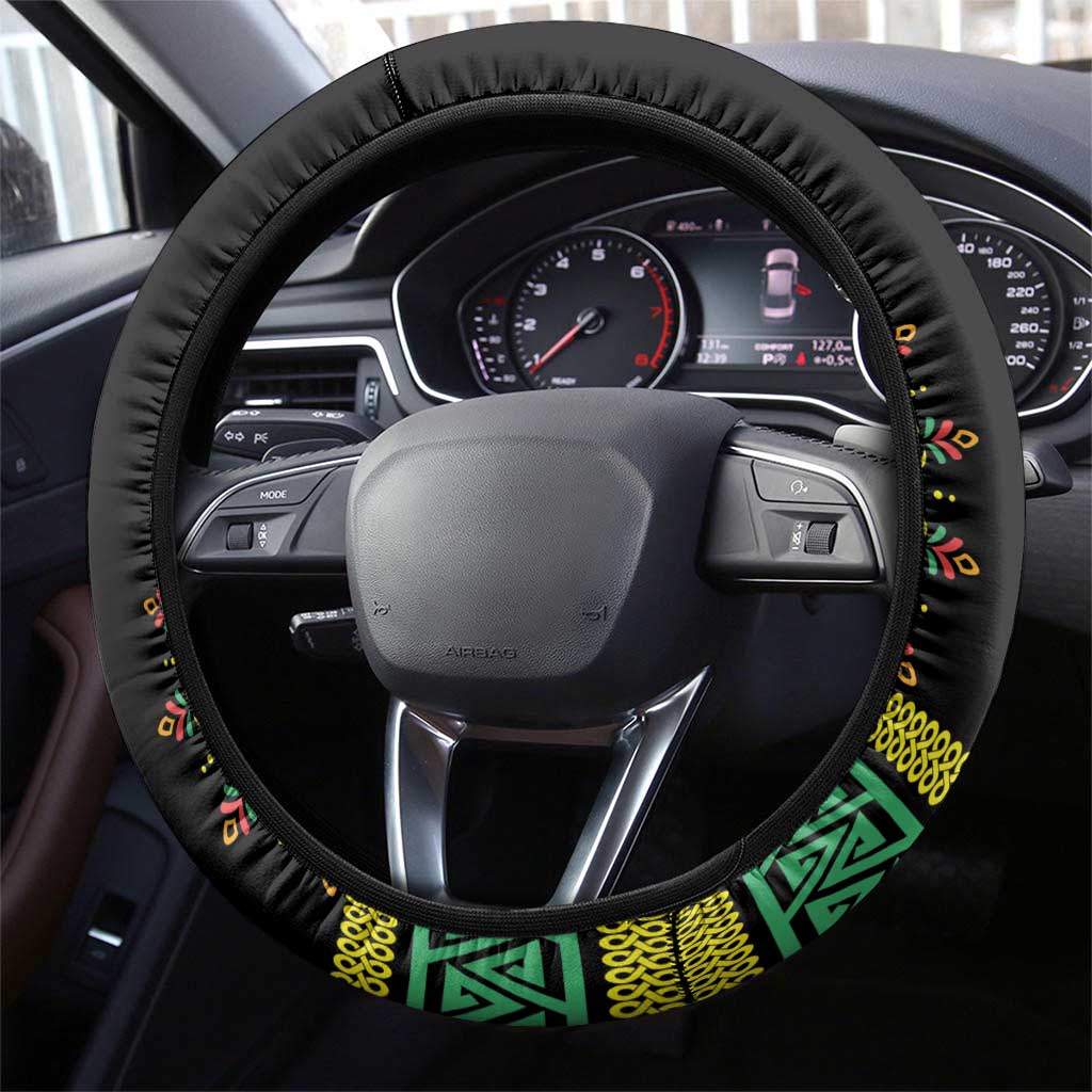 Liberia Coat of Arms Steering Wheel Cover African Dashiki Style