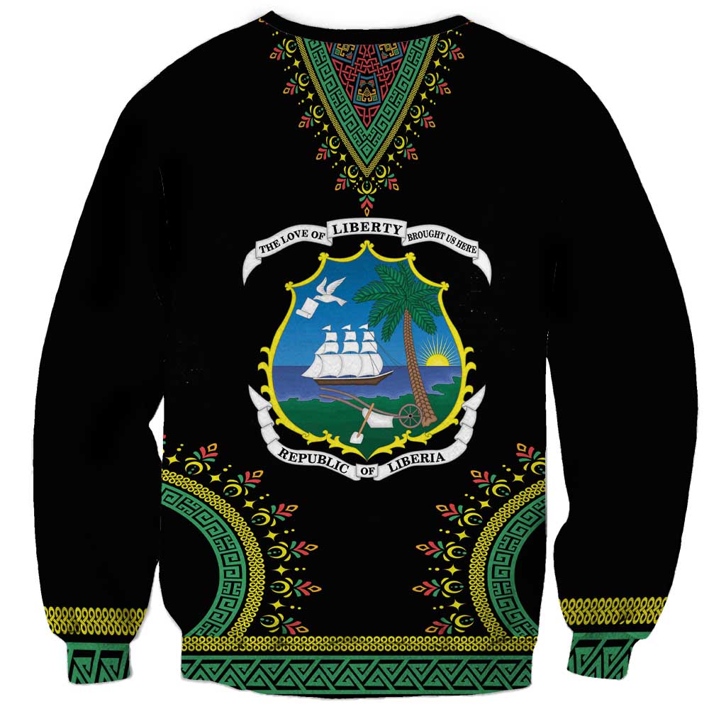 Liberia Coat of Arms Sweatshirt African Dashiki Style