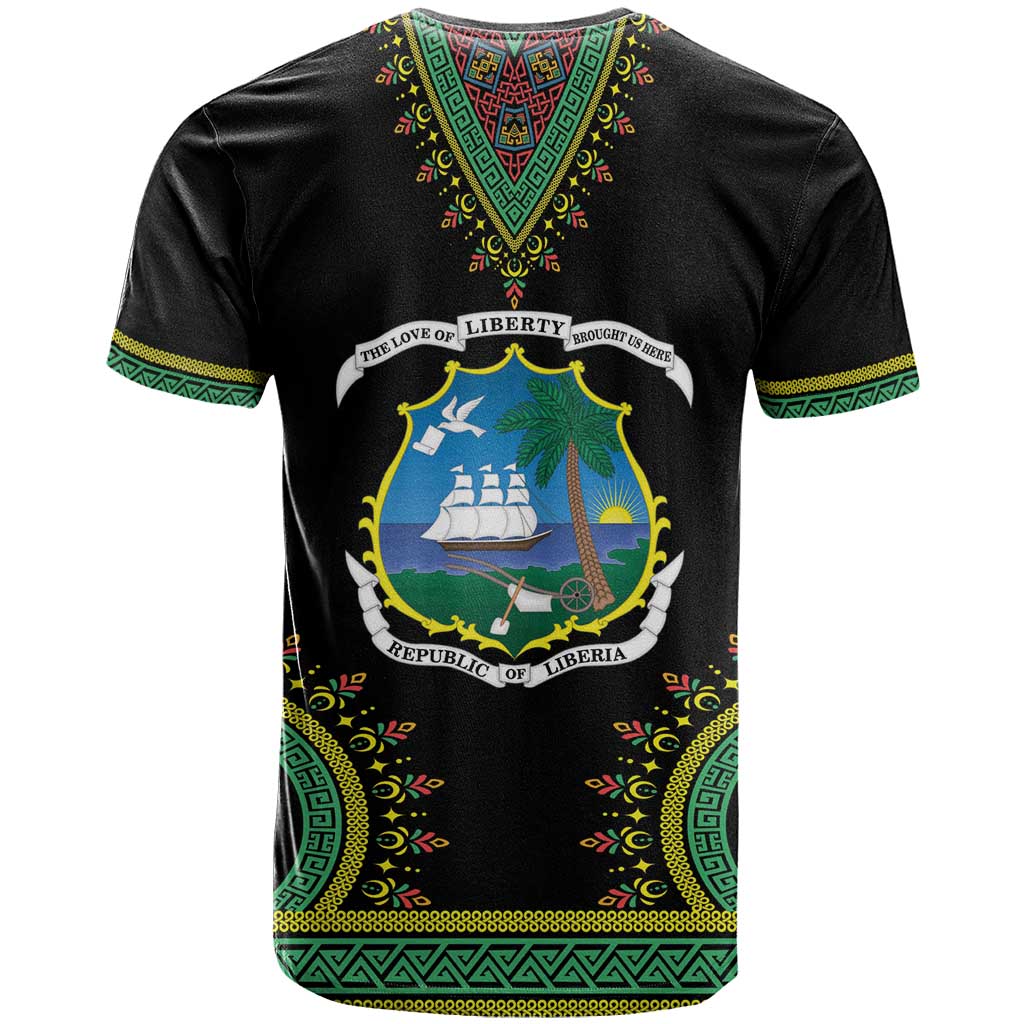 Liberia Coat of Arms T Shirt African Dashiki Style