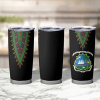 Liberia Coat of Arms Tumbler Cup African Dashiki Style