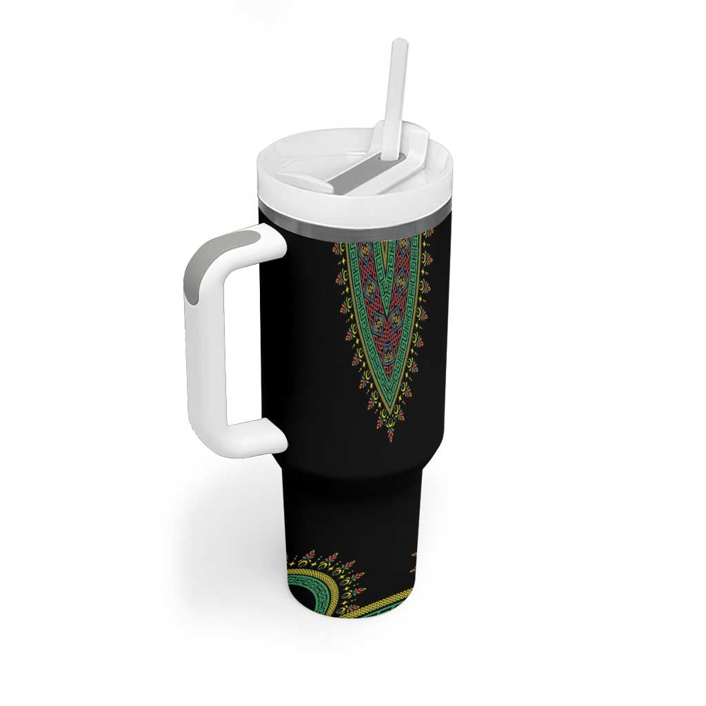Liberia Coat of Arms Tumbler With Handle African Dashiki Style