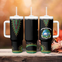 Liberia Coat of Arms Tumbler With Handle African Dashiki Style