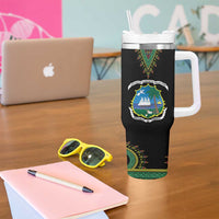 Liberia Coat of Arms Tumbler With Handle African Dashiki Style