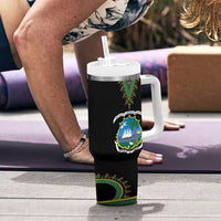 Liberia Coat of Arms Tumbler With Handle African Dashiki Style