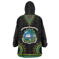 Liberia Coat of Arms Wearable Blanket Hoodie African Dashiki Style