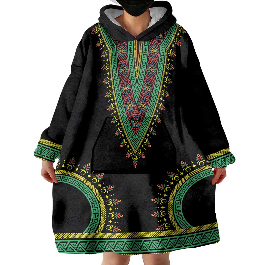 Liberia Coat of Arms Wearable Blanket Hoodie African Dashiki Style