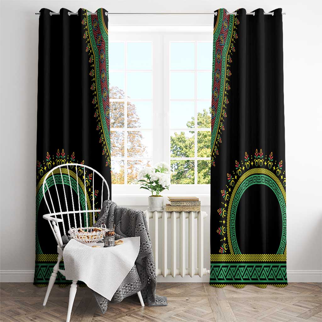 Liberia Coat of Arms Window Curtain African Dashiki Style