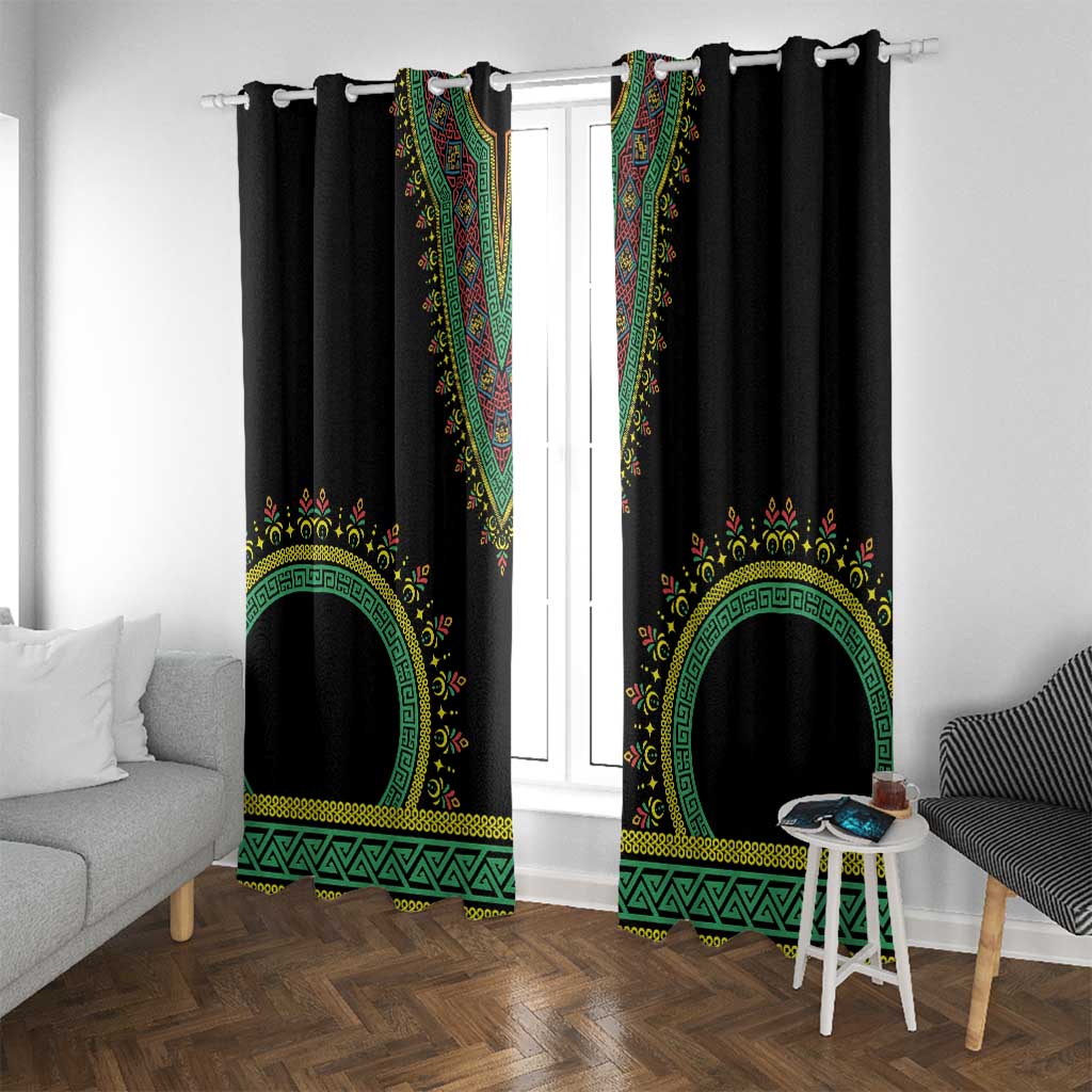 Liberia Coat of Arms Window Curtain African Dashiki Style