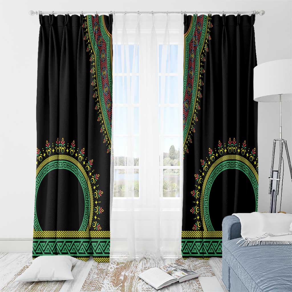 Liberia Coat of Arms Window Curtain African Dashiki Style