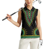 Liberia Coat of Arms Women Sleeveless Polo Shirt African Dashiki Style