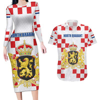 Netherlands North Brabant Province Custom Couples Matching Long Sleeve Bodycon Dress and Hawaiian Shirt
