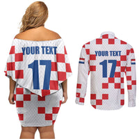 Netherlands North Brabant Province Custom Couples Matching Off Shoulder Short Dress and Long Sleeve Button Shirt