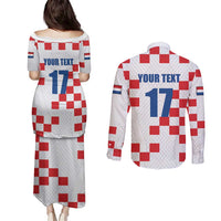 Netherlands North Brabant Province Custom Couples Matching Puletasi and Long Sleeve Button Shirt