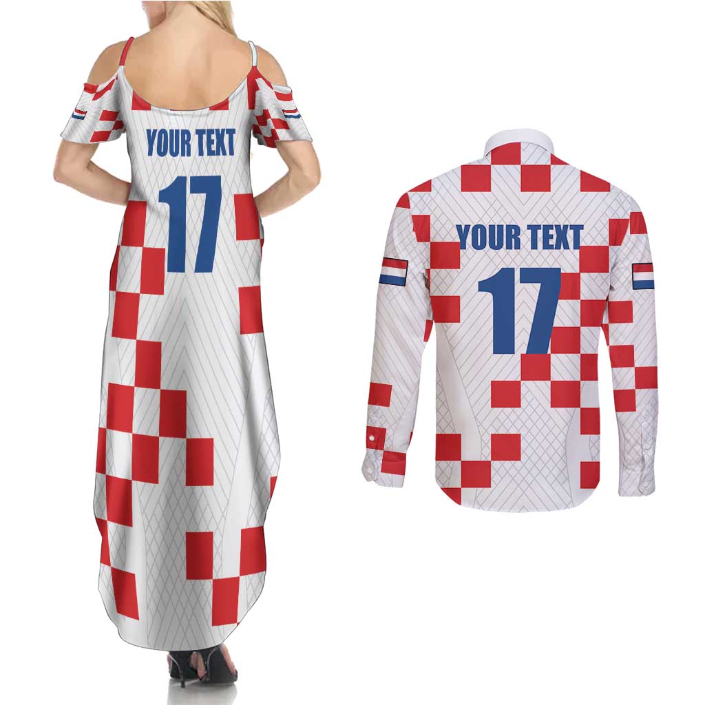 Netherlands North Brabant Province Custom Couples Matching Summer Maxi Dress and Long Sleeve Button Shirt