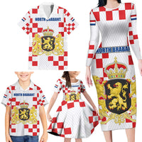 Netherlands North Brabant Province Custom Family Matching Long Sleeve Bodycon Dress and Hawaiian Shirt