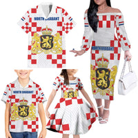 Netherlands North Brabant Province Custom Family Matching Off The Shoulder Long Sleeve Dress and Hawaiian Shirt
