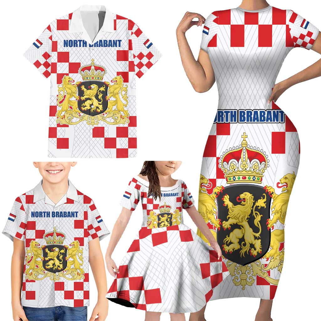 Netherlands North Brabant Province Custom Family Matching Short Sleeve Bodycon Dress and Hawaiian Shirt