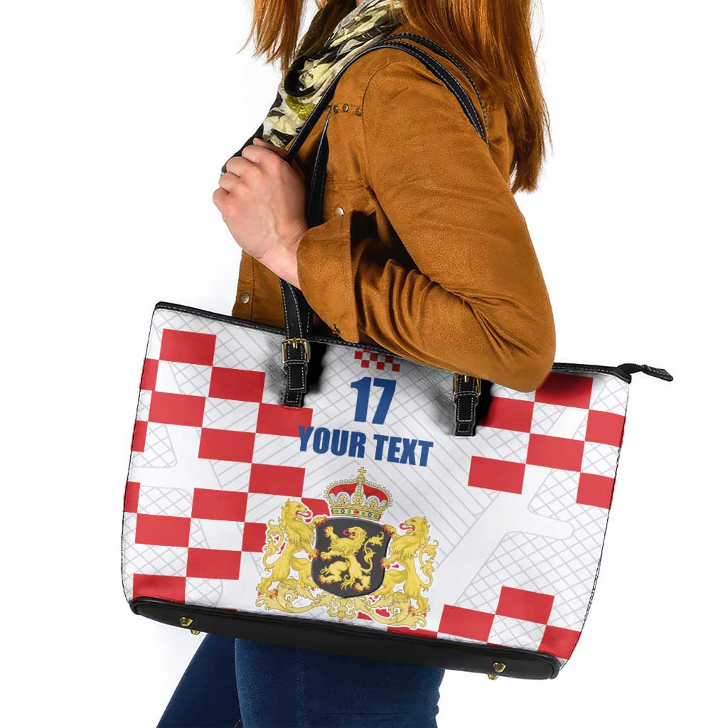 Netherlands North Brabant Province Custom Leather Tote Bag