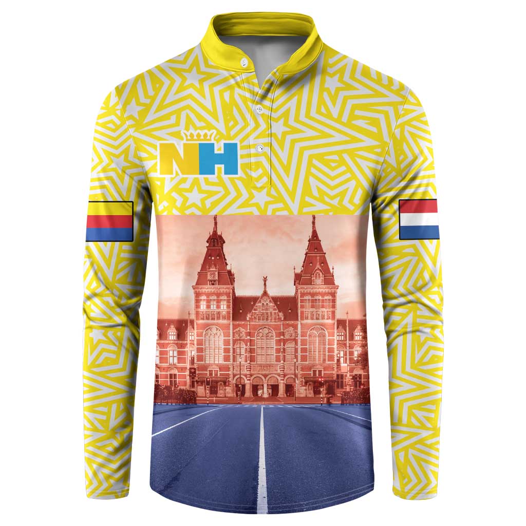 Netherlands North Holland Province Button Sweatshirt Flag Style