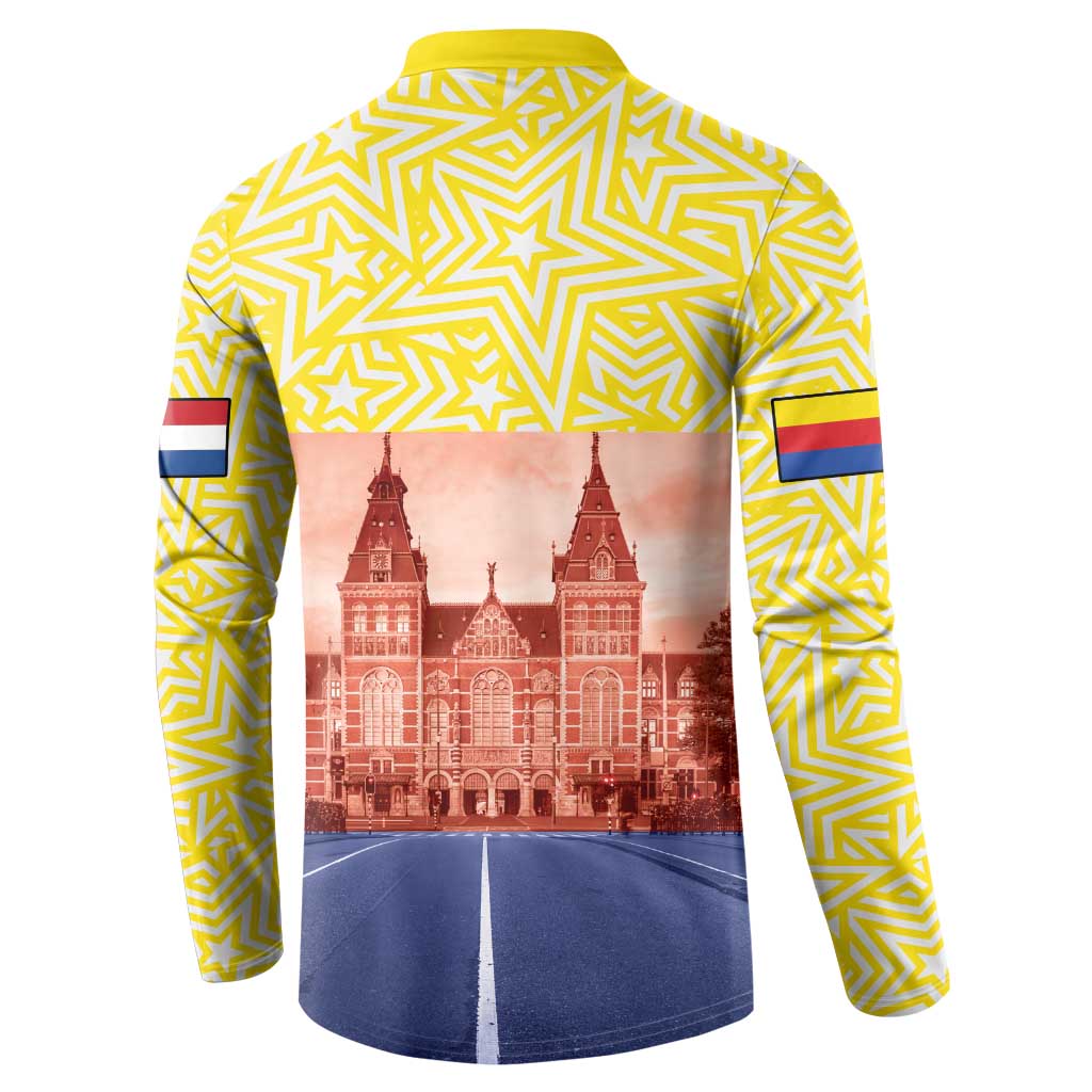 Netherlands North Holland Province Button Sweatshirt Flag Style