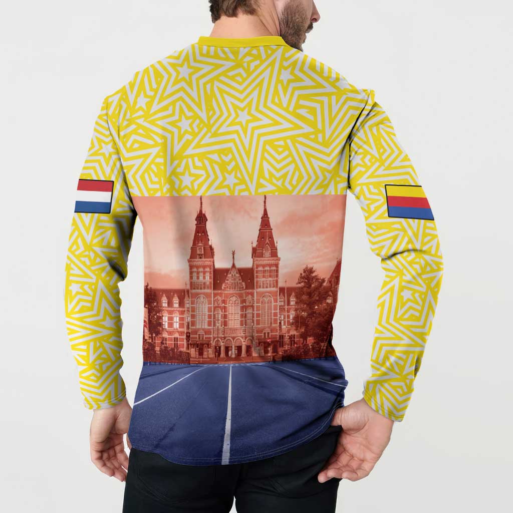 Netherlands North Holland Province Button Sweatshirt Flag Style