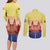 Netherlands North Holland Province Couples Matching Long Sleeve Bodycon Dress and Long Sleeve Button Shirt Flag Style