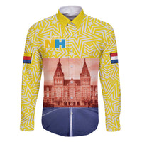 Netherlands North Holland Province Family Matching Off The Shoulder Long Sleeve Dress and Hawaiian Shirt Flag Style