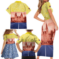 Netherlands North Holland Province Family Matching Short Sleeve Bodycon Dress and Hawaiian Shirt Flag Style