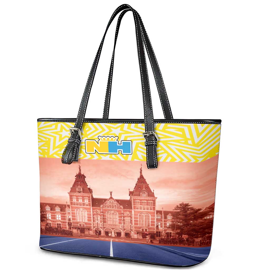 Netherlands North Holland Province Leather Tote Bag Flag Style