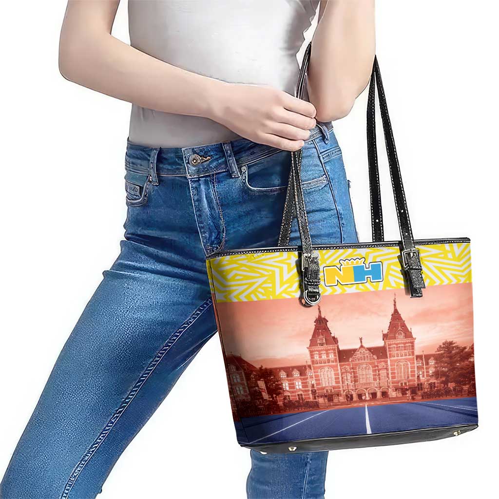 Netherlands North Holland Province Leather Tote Bag Flag Style