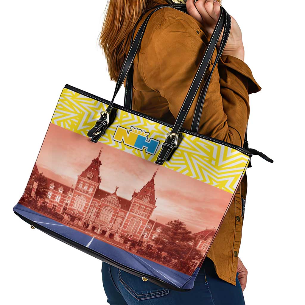 Netherlands North Holland Province Leather Tote Bag Flag Style