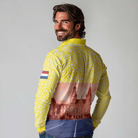 Netherlands North Holland Province Long Sleeve Polo Shirt Flag Style