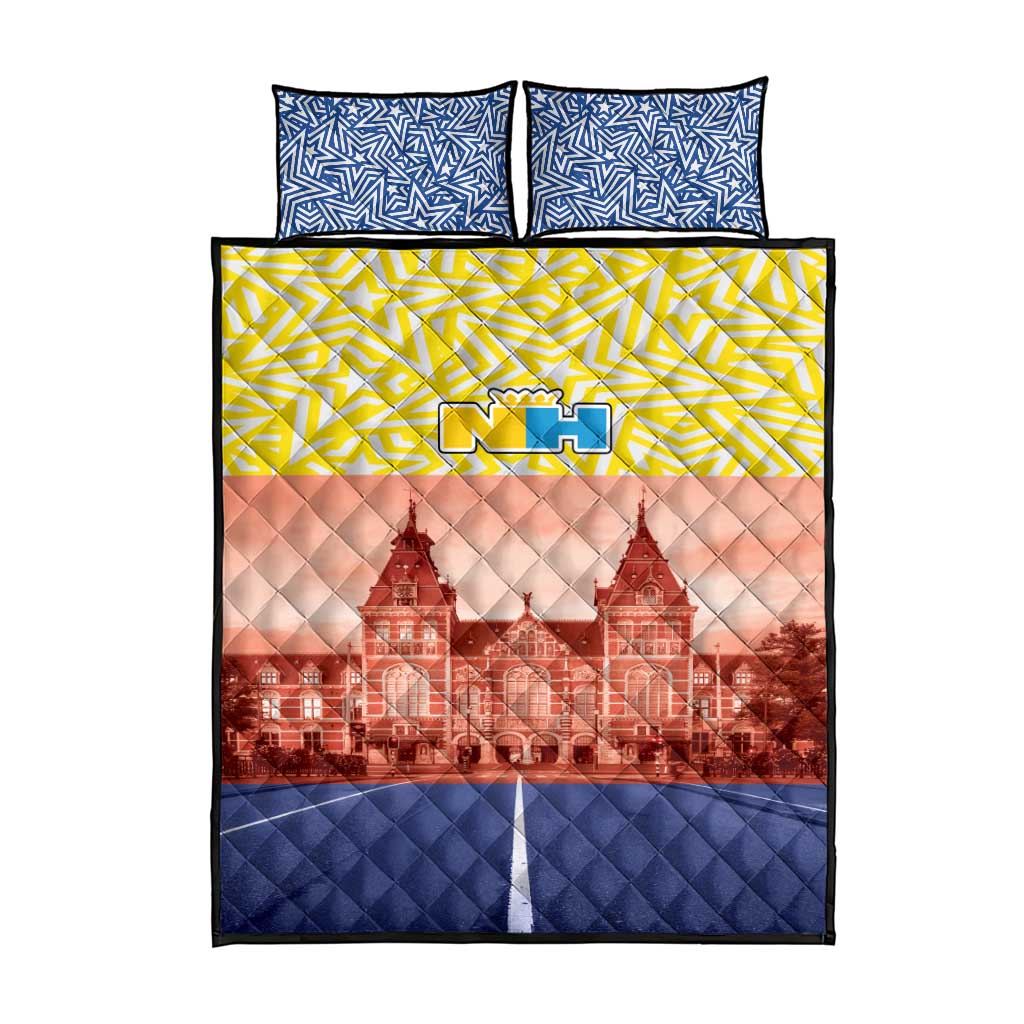 Netherlands North Holland Province Quilt Bed Set Flag Style