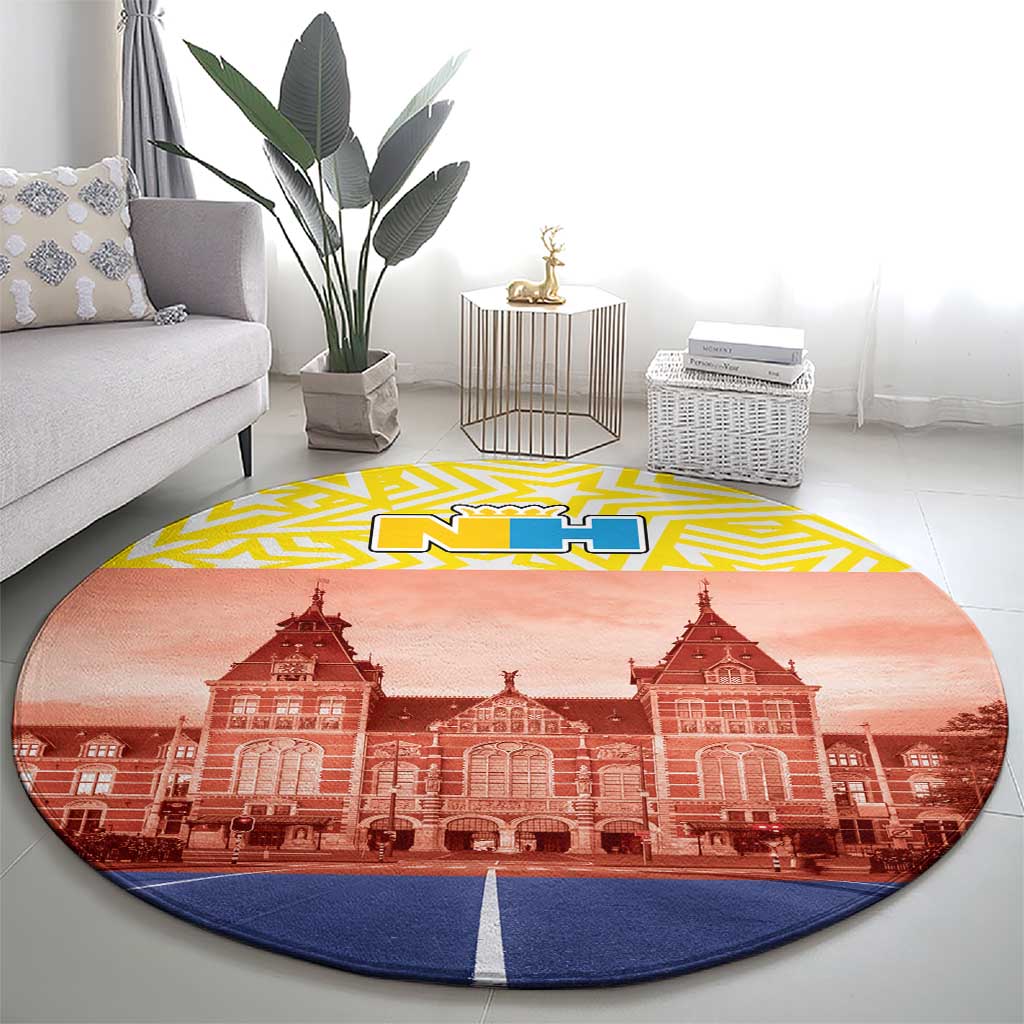 Netherlands North Holland Province Round Carpet Flag Style