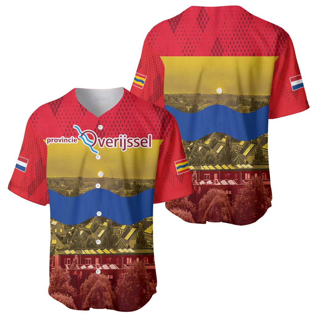 Netherlands Overijssel Province Baseball Jersey Flag Style