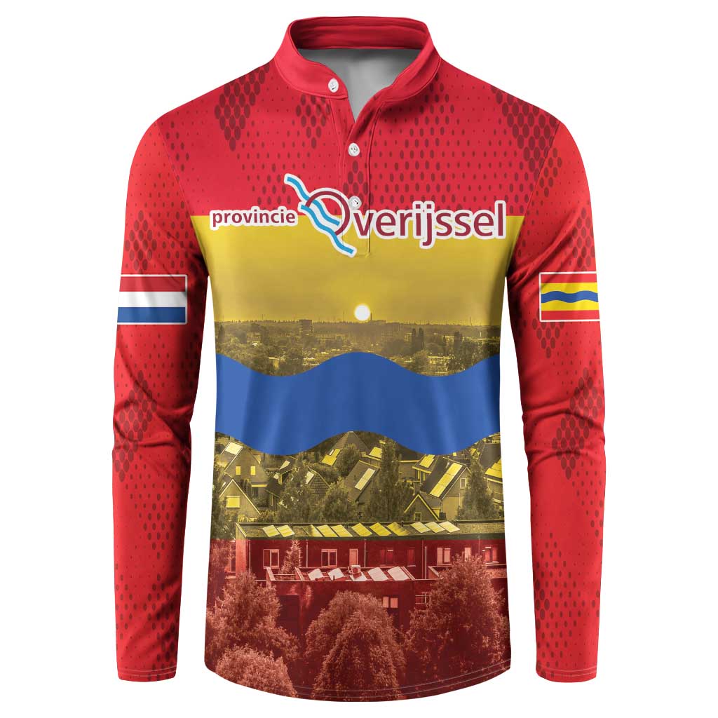 Netherlands Overijssel Province Button Sweatshirt Flag Style