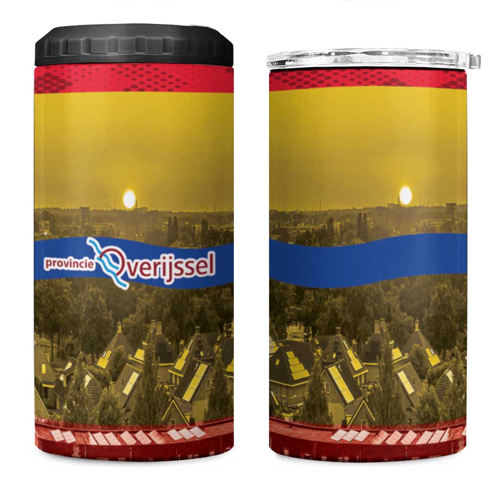 Netherlands Overijssel Province 4 in 1 Can Cooler Tumbler Flag Style