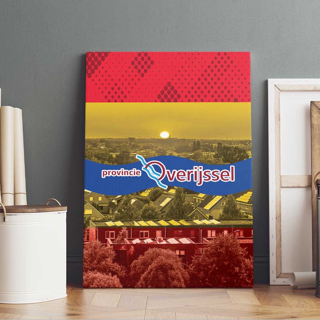 Netherlands Overijssel Province Canvas Wall Art Flag Style