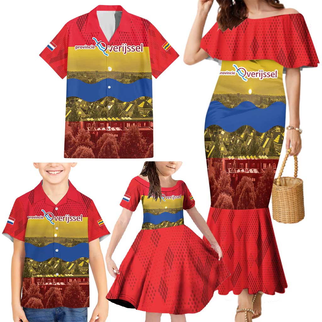Netherlands Overijssel Province Family Matching Mermaid Dress and Hawaiian Shirt Flag Style