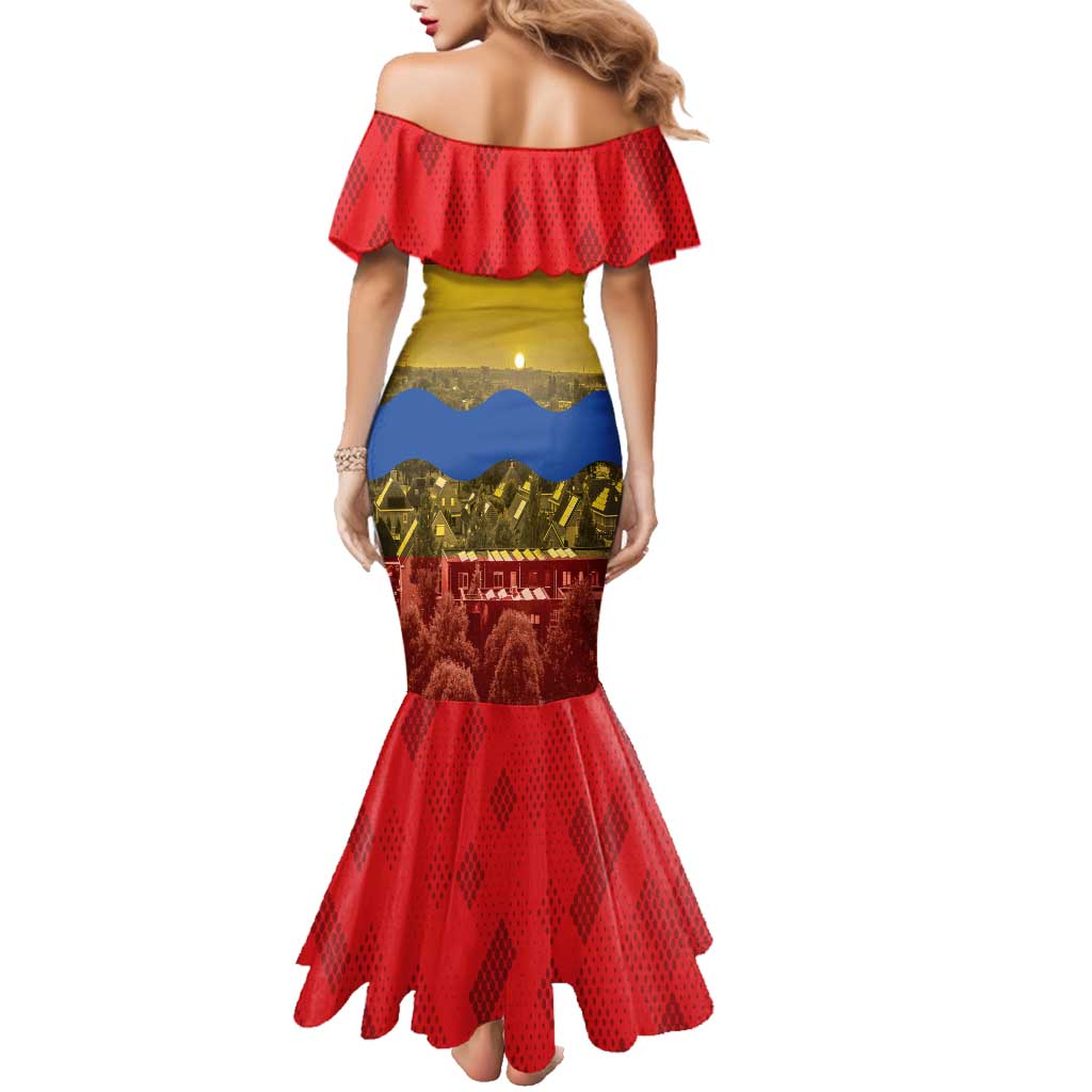 Netherlands Overijssel Province Family Matching Mermaid Dress and Hawaiian Shirt Flag Style