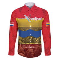 Netherlands Overijssel Province Family Matching Off The Shoulder Long Sleeve Dress and Hawaiian Shirt Flag Style