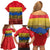 Netherlands Overijssel Province Family Matching Off Shoulder Short Dress and Hawaiian Shirt Flag Style