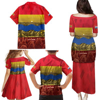 Netherlands Overijssel Province Family Matching Puletasi and Hawaiian Shirt Flag Style
