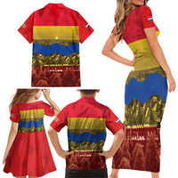 Netherlands Overijssel Province Family Matching Short Sleeve Bodycon Dress and Hawaiian Shirt Flag Style