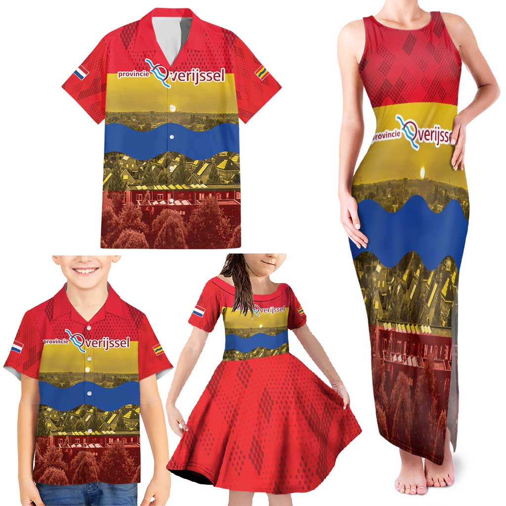 Netherlands Overijssel Province Family Matching Tank Maxi Dress and Hawaiian Shirt Flag Style