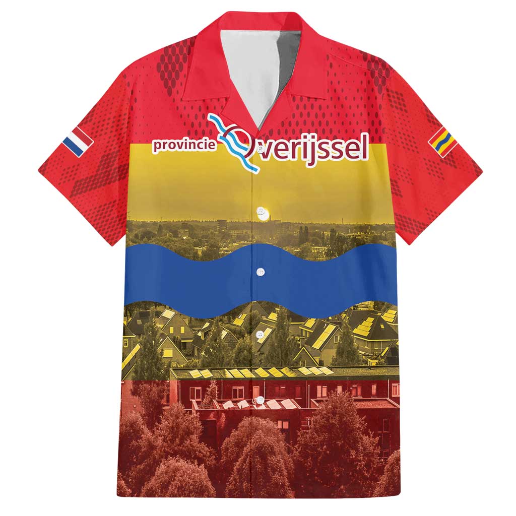 Netherlands Overijssel Province Hawaiian Shirt Flag Style