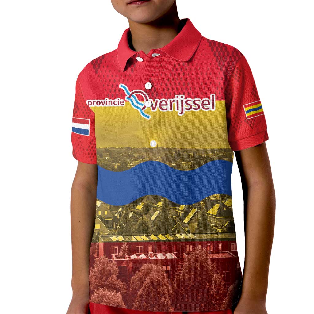 Netherlands Overijssel Province Kid Polo Shirt Flag Style