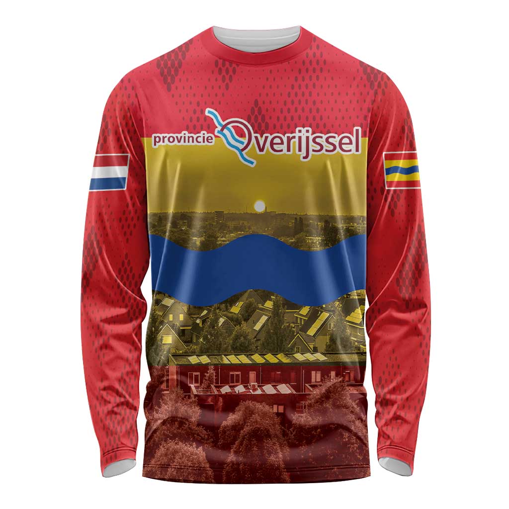 Netherlands Overijssel Province Long Sleeve Shirt Flag Style